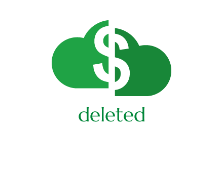 cloud shape with dollar logo