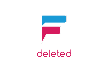 letter F incorporated with chat bubble logo