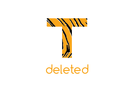 letter T with tiger pattern logo