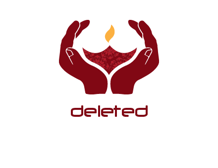hand in religious lamp logo